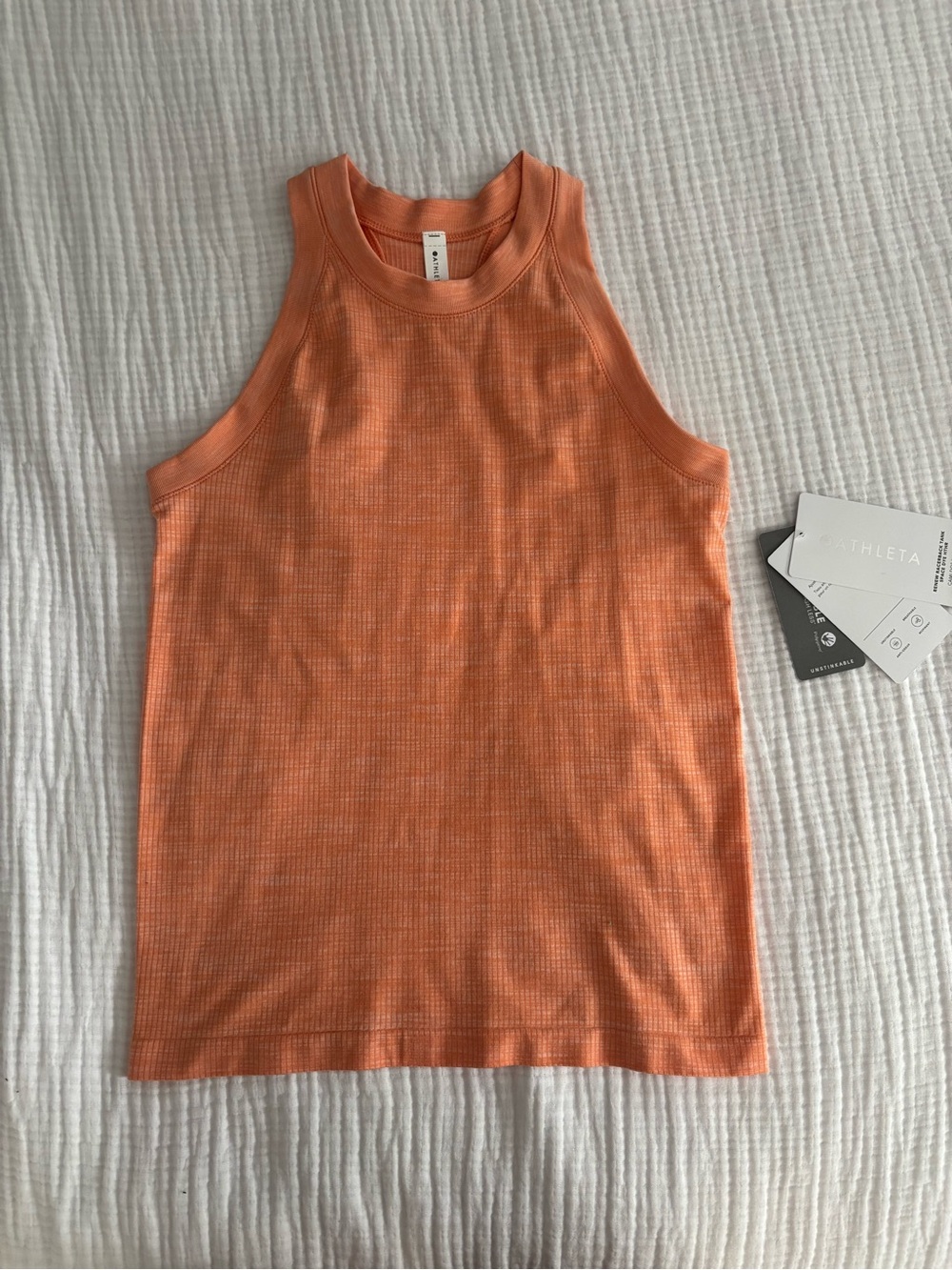 Athleta Orange Ribbed Athletic Tank